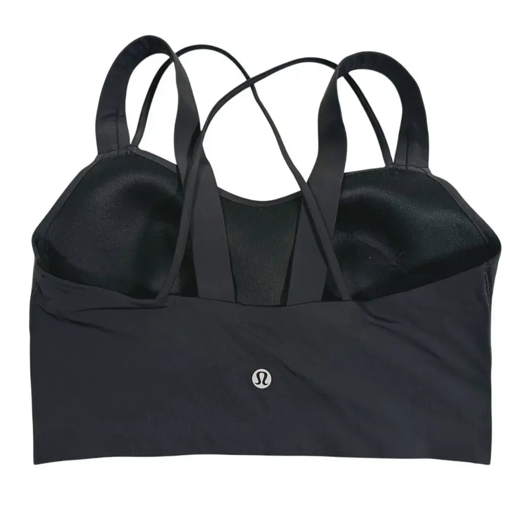 Lululemon Like a Cloud Longline Sports Bra Size 6 Black D/DD Yoga Pilates Gym